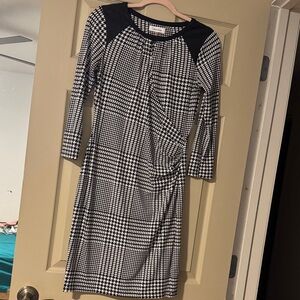 Calvin Klein Black and White Houndstooth Dress